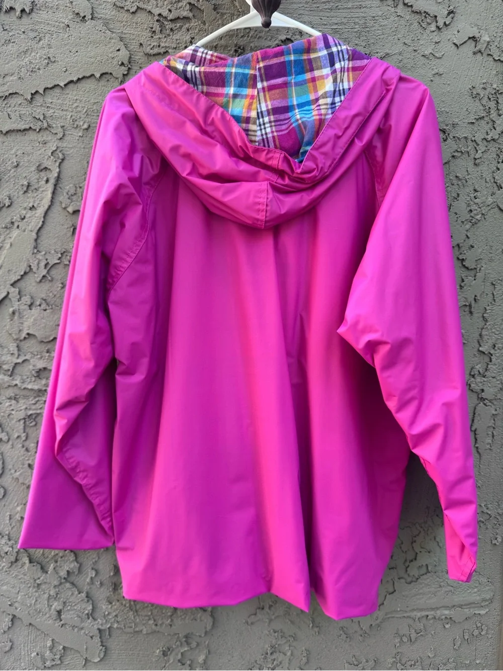 Misty Harbor Rain Jacket Plaid Cotton lined Hooded Size M